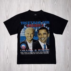 Barack Obama & Joe Biden 2008 Election Rap Style T-Shirt Size Mens Medium